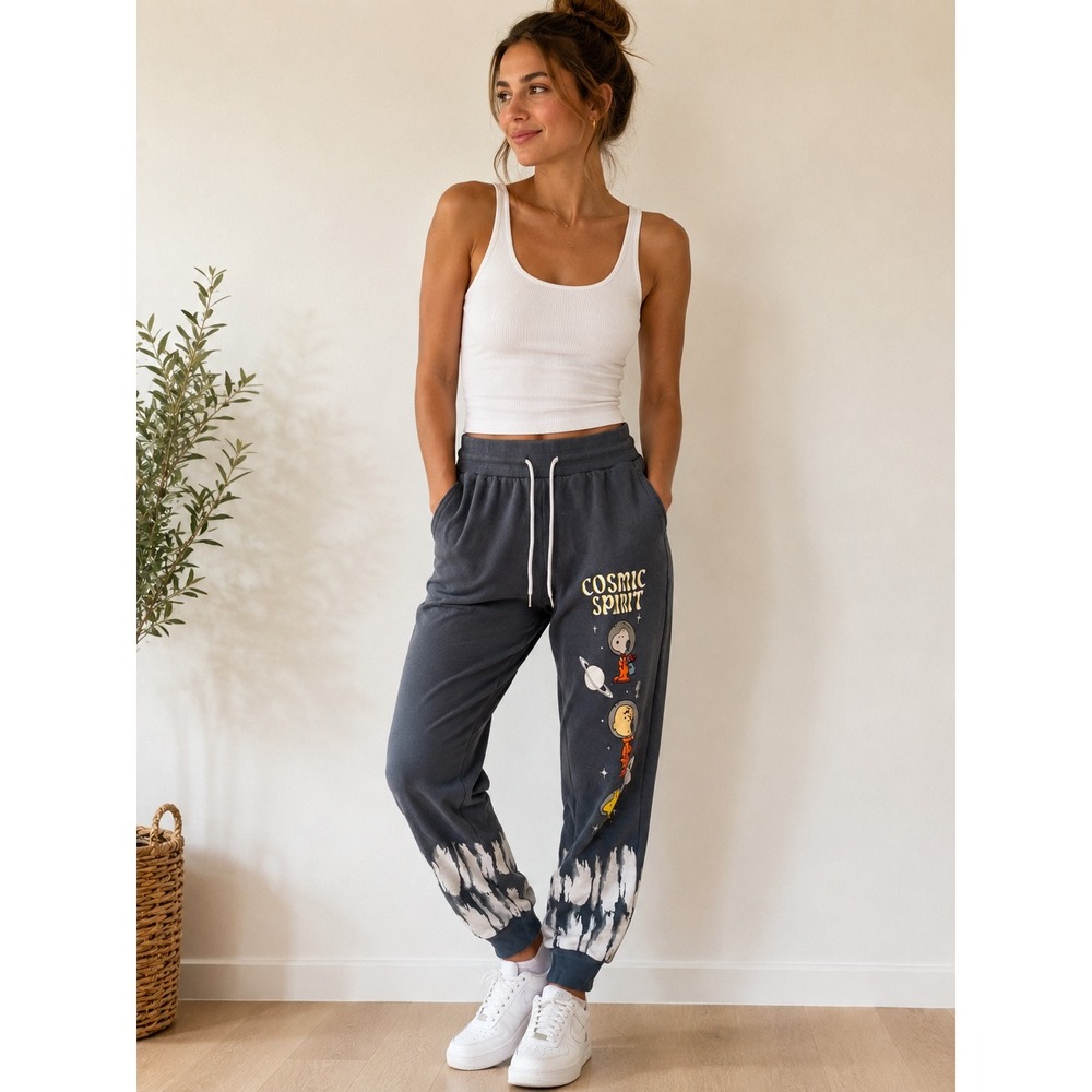 Peanuts Snoopy‎ Cosmic Spirit Slate Grey Graphic Joggers XS
